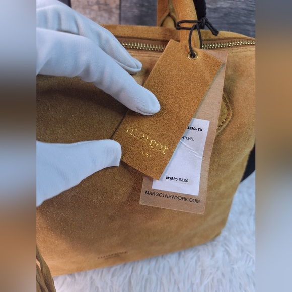 Margot Suede Leather Satchel Crossbody - NWT- A640661 - Picture 8 of 12